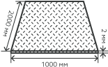 Лист нержавеющий  2х1000х2000 мм.  AISI 430 (12Х17) холоднокатаный,  рифленый,  чечевица, давленный