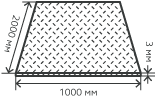 Лист нержавеющий  3х1000х2000 мм.  AISI 304 (08Х18Н10) горячекатаный,  рифленый