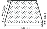 Лист нержавеющий  1х1000х2000 мм.  AISI 304 (08Х18Н10) холоднокатаный,  рифленый,  чечевица, давленный