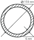 Труба нержавеющая 159х6 мм. 03х17н14м3 бесшовная, круглая, матовая	